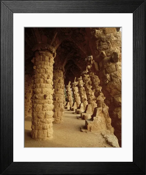 Framed Print : Park Guell. Carobs Viaduct. Barcelona. Spain Framed Print : Park Guell. Carobs Viaduct. Barcelona. Spain