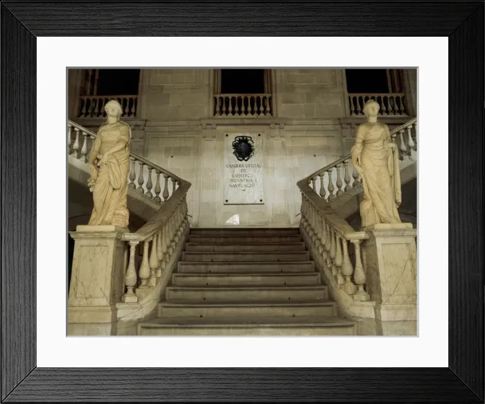 Framed Print : The Commerce and the Industry. Allegorical sculptures. Barce Framed Print : The Commerce and the Industry. Allegorical sculptures. Barce