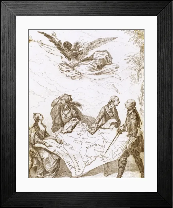 Framed Print : Allegory of the 1st partition of Poland. 1772 Framed Print : Allegory of the 1st partition of Poland. 1772
