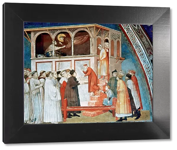 Giotto di Bondone (1266  /  7-1337). Saint Francis resurrects a