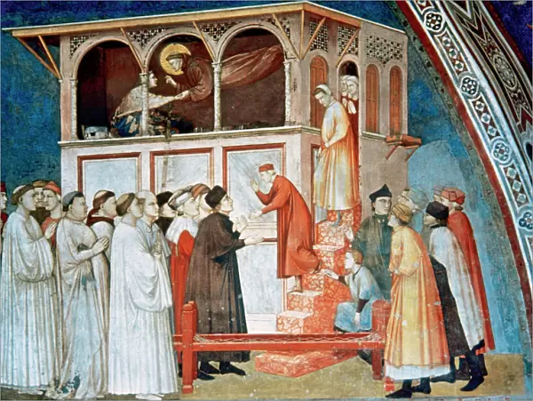 Giotto di Bondone (1266  /  7-1337). Saint Francis resurrects a