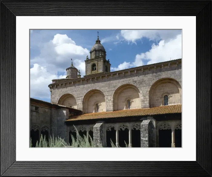 Framed Print : Collegiate Church of Saint Mary. Cloister. Spain