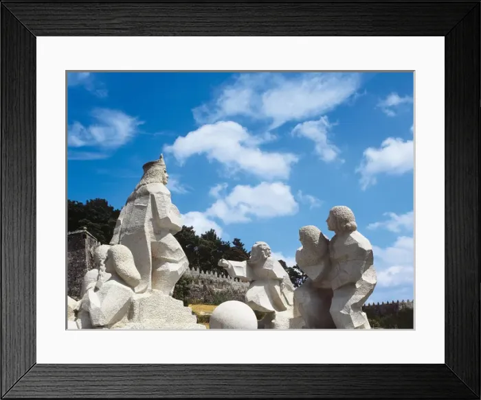 Framed Print : Encounter between two Worlds. Sculpture. Spain Framed Print : Encounter between two Worlds. Sculpture. Spain