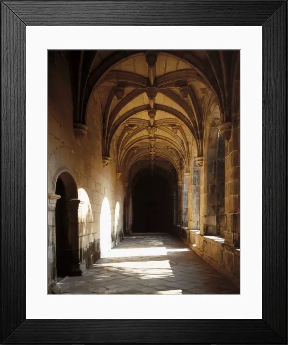 Framed Print : Spain. Galicia. Monastery of Saint John of Poio. Cloister Framed Print : Spain. Galicia. Monastery of Saint John of Poio. Cloister