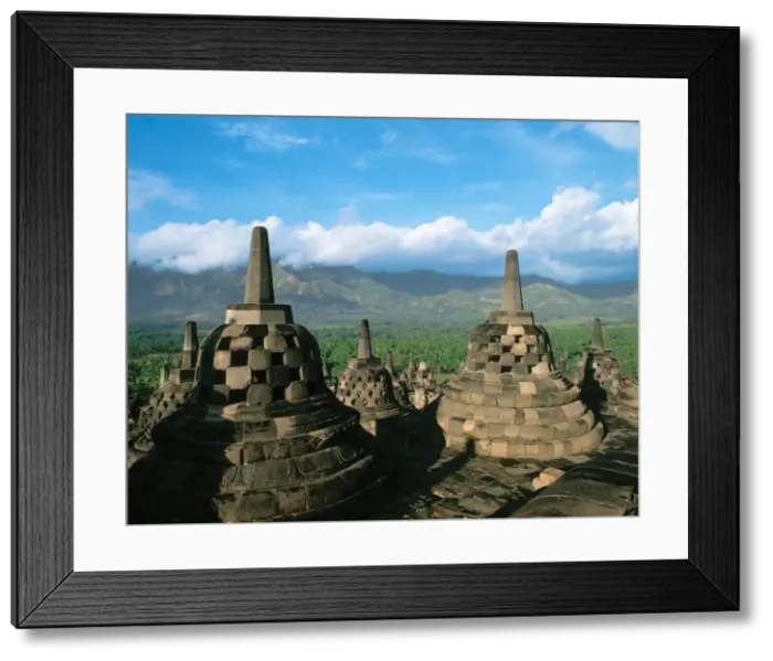 Framed Print : Indonesia. Central Java. Magelang. Borobudur. Stupas Framed Print : Indonesia. Central Java. Magelang. Borobudur. Stupas
