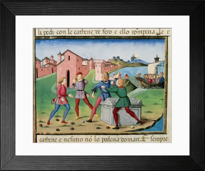 Framed Print : Jesus goes to Gethsemane and finds a man possessed by the de Framed Print : Jesus goes to Gethsemane and finds a man possessed by the de