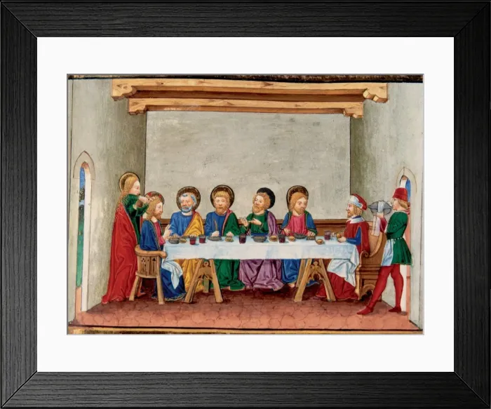 Framed Print : While sitting at table in Bethany, a woman applied an ointme Framed Print : While sitting at table in Bethany, a woman applied an ointme