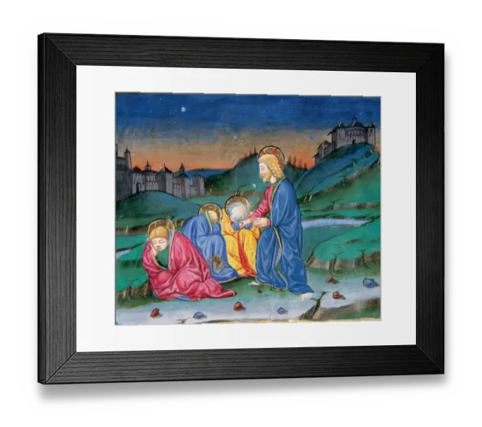 Framed Print : After praying in the Mount of Olives, Jesus comes back with Framed Print : After praying in the Mount of Olives, Jesus comes back with