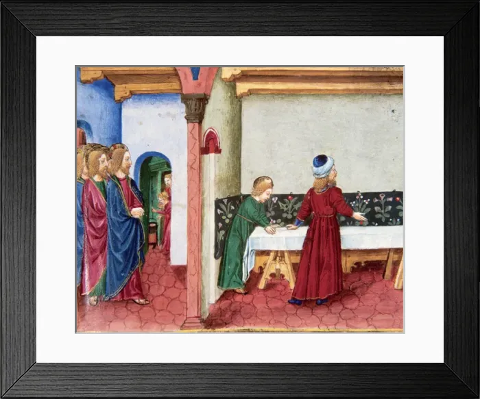 Framed Print : The disciples in the cenacle, prepared by order of Jesus. Co Framed Print : The disciples in the cenacle, prepared by order of Jesus. Co