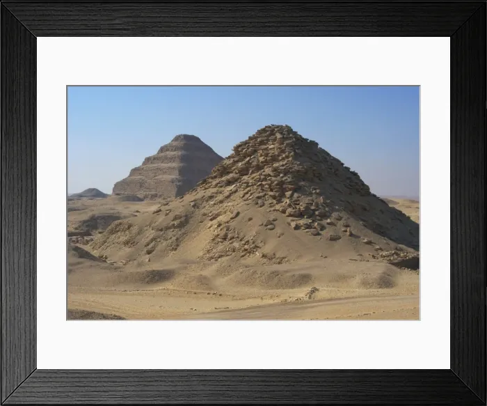 Framed Print : Pyramid of Userkaf. At background, Djoser Pyramid. Egypt Framed Print : Pyramid of Userkaf. At background, Djoser Pyramid. Egypt