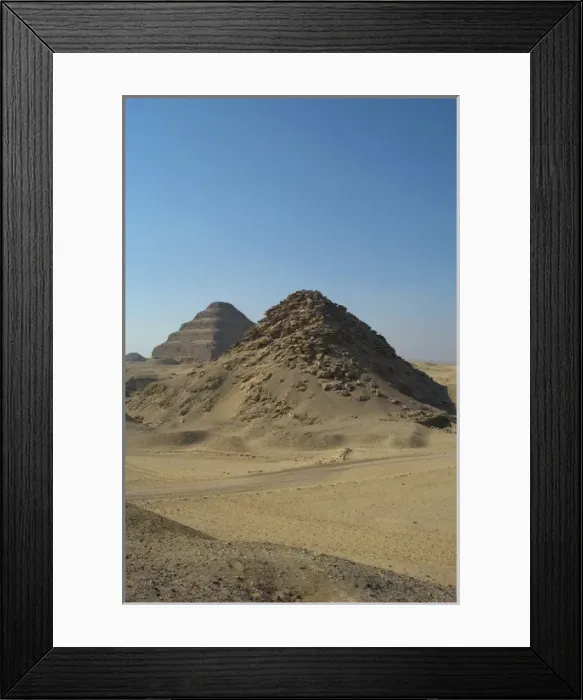 Framed Print : Pyramid of Userkaf. At background, Djoser Pyramid. Egypt Framed Print : Pyramid of Userkaf. At background, Djoser Pyramid. Egypt