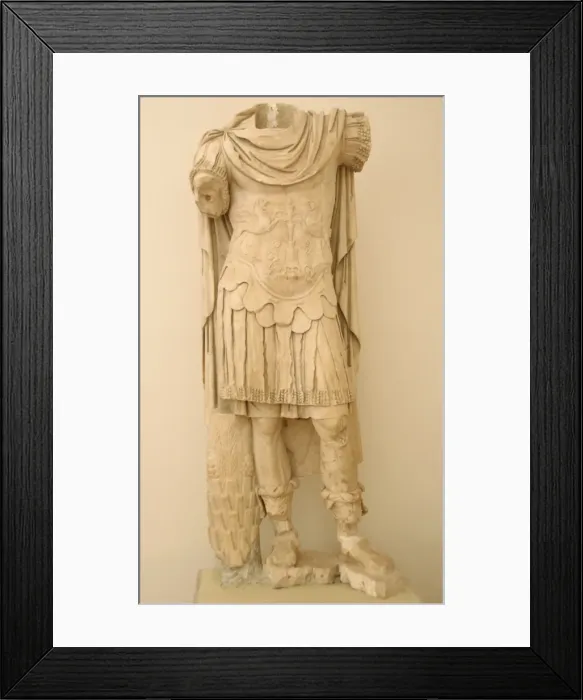 Framed Print : Marcus Aurelius (121-180 d. C). Headless statue. Olympia. Gre Framed Print : Marcus Aurelius (121-180 d. C). Headless statue. Olympia. Gre