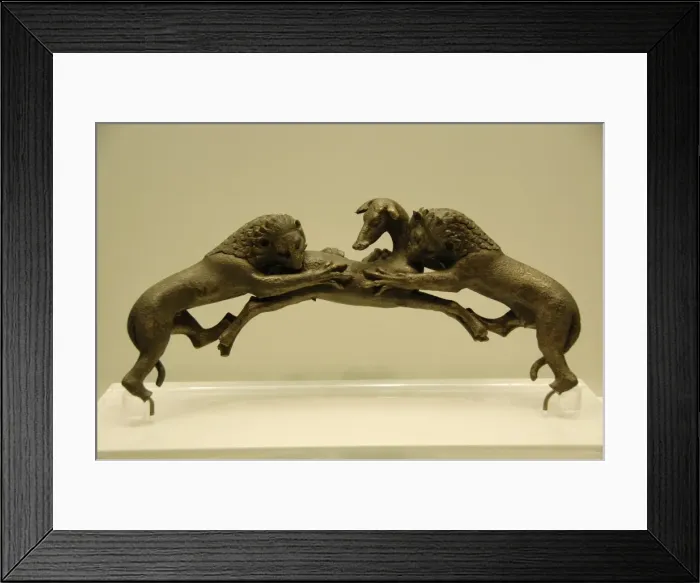 Framed Print : Greek Art. 5th century B. C. Greece. Bronze bath handle depic Framed Print : Greek Art. 5th century B. C. Greece. Bronze bath handle depic