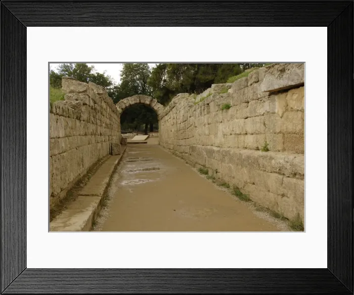 Framed Print : Sanctuary of Olympia. Olympic stadium. The vaulted tunnel le Framed Print : Sanctuary of Olympia. Olympic stadium. The vaulted tunnel le