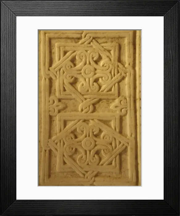 Framed Print : Marble slab decorated with geometric designs and filigree. C Framed Print : Marble slab decorated with geometric designs and filigree. C