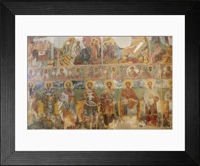Framed Print : Byzantine Art. Greece. Frescoes from the Monastery of St. An Framed Print : Byzantine Art. Greece. Frescoes from the Monastery of St. An