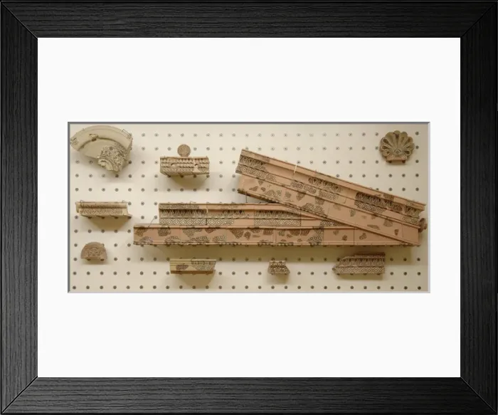 Framed Print : Greek Art. Archaeological remains of terracotta from differe