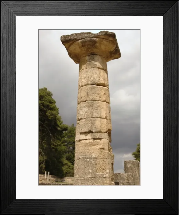 Framed Print : Temple of Hera (Heraion). 6th century B. C Doric column. Sa Framed Print : Temple of Hera (Heraion). 6th century B. C Doric column. Sa