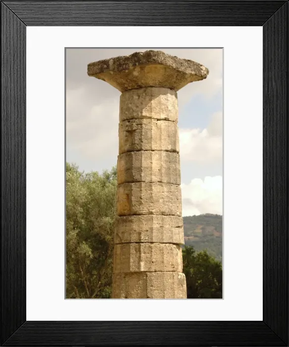 Framed Print : Temple of Hera (Heraion). 6th century B. C Doric column. Sa Framed Print : Temple of Hera (Heraion). 6th century B. C Doric column. Sa