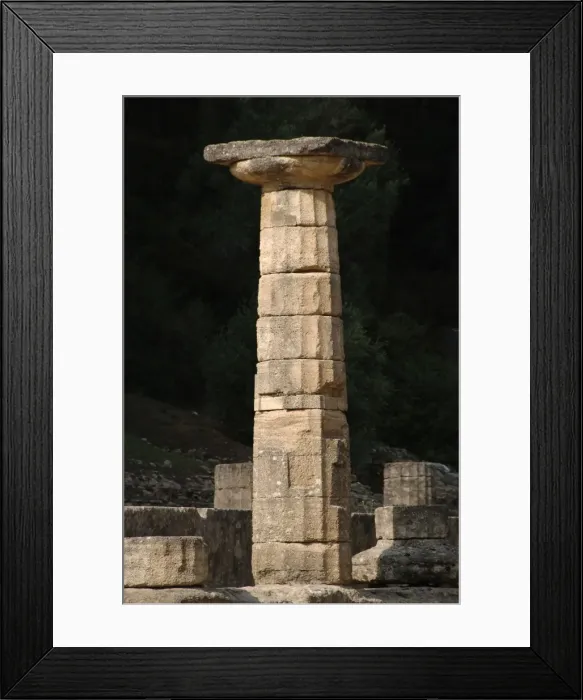 Framed Print : Temple of Hera (Heraion). 6th century B. C Doric column. Sa Framed Print : Temple of Hera (Heraion). 6th century B. C Doric column. Sa