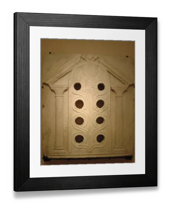 Framed Print : Marble window dating from the second half of the 17th centur Framed Print : Marble window dating from the second half of the 17th centur