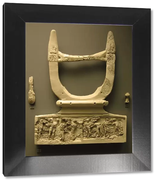 Mycenaean art. Llyre of ivory with decorative carvings at th