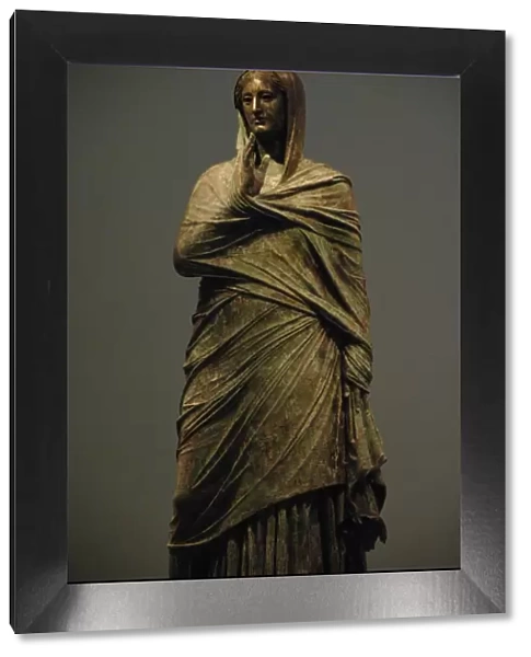 Greek Art. The lady of Kalymnos. Bronze statue