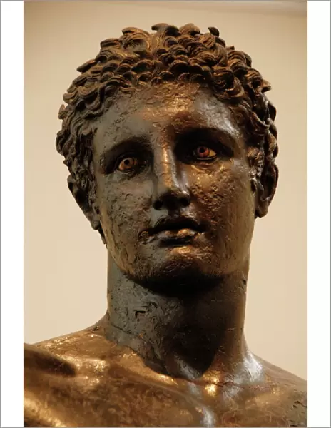 Greek Art. Greece. 4th century BCE. Bronze statue of a youun