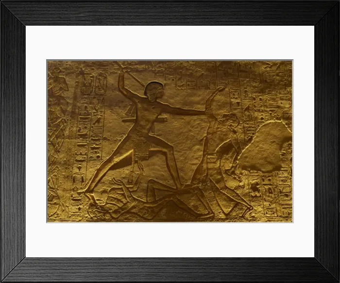 Framed Print : Egyptian art. Great Temple of Ramses II. Military campaign Framed Print : Egyptian art. Great Temple of Ramses II. Military campaign