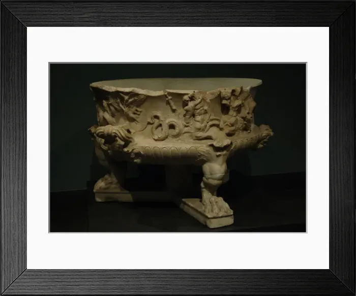 Framed Print : Basin with reliefs of a marine procession (Thiasos). Rome. I Framed Print : Basin with reliefs of a marine procession (Thiasos). Rome. I