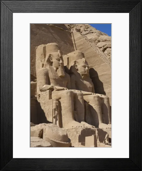 Framed Print : Egyptian art. Great Temple of Ramses II. Two colossal statue Framed Print : Egyptian art. Great Temple of Ramses II. Two colossal statue