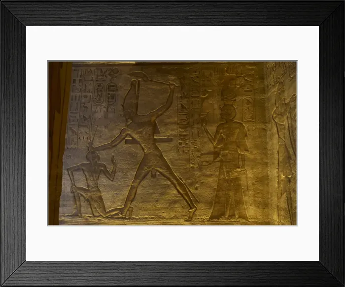 Framed Print : Egyptian art. Great Temple of Ramses II. Relief depicting th Framed Print : Egyptian art. Great Temple of Ramses II. Relief depicting th