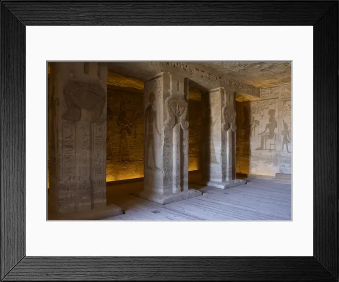 Framed Print : Egyptian art. Small Temple or Temple of Hathor. Inside view Framed Print : Egyptian art. Small Temple or Temple of Hathor. Inside view