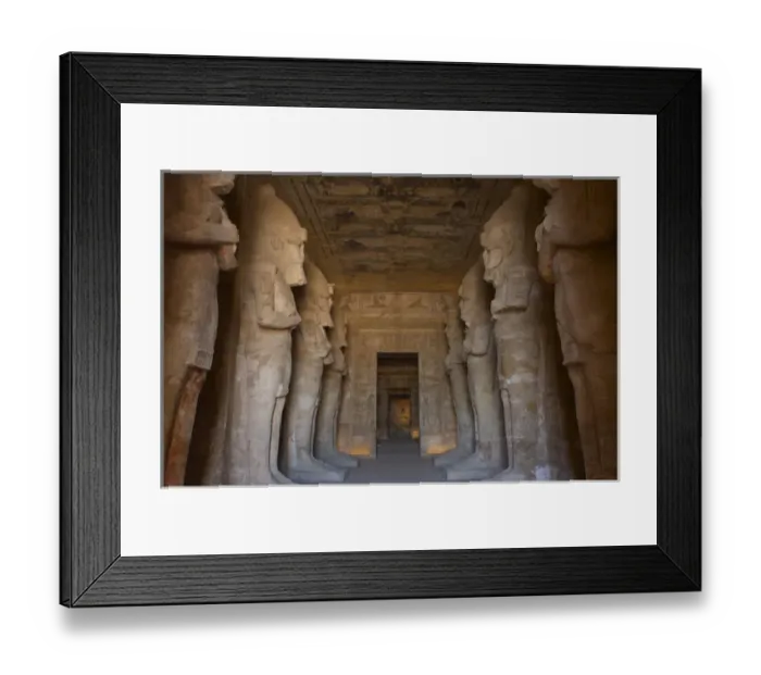 Framed Print : Egyptian art. Great Temple of Ramses II (1290-1224 BC). Fune Framed Print : Egyptian art. Great Temple of Ramses II (1290-1224 BC). Fune