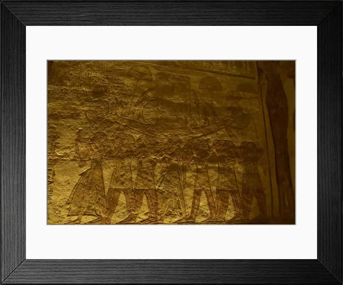Framed Print : Egyptian art. Great Temple of Ramses II. Priests in processi Framed Print : Egyptian art. Great Temple of Ramses II. Priests in processi