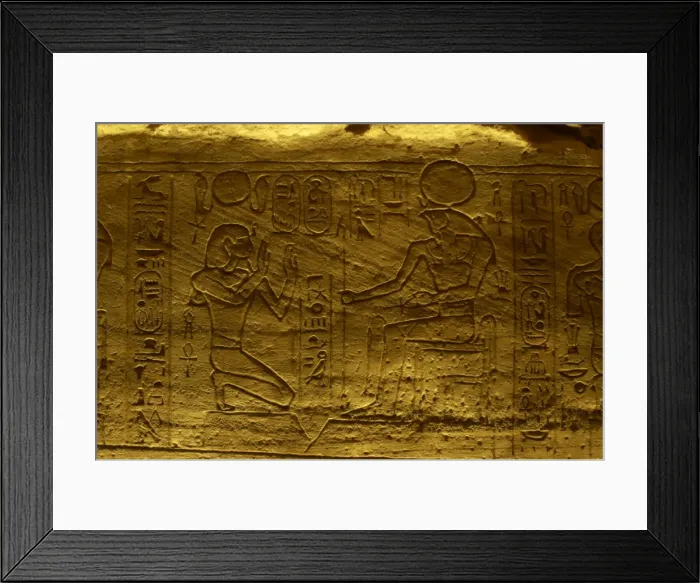 Framed Print : Egyptian art. Great Temple of Ramses II. Relief depicting an Framed Print : Egyptian art. Great Temple of Ramses II. Relief depicting an