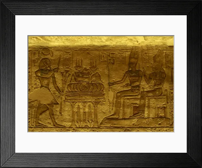 Framed Print : Egyptian art. Great Temple of Ramses II. Relief depicting an Framed Print : Egyptian art. Great Temple of Ramses II. Relief depicting an