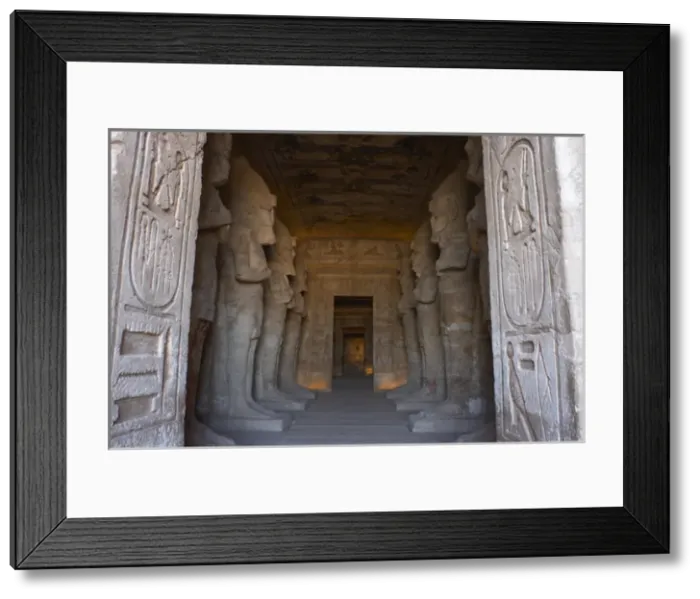 Framed Print : Egyptian art. Great Temple of Ramses II (1290-1224 BC). Fune Framed Print : Egyptian art. Great Temple of Ramses II (1290-1224 BC). Fune