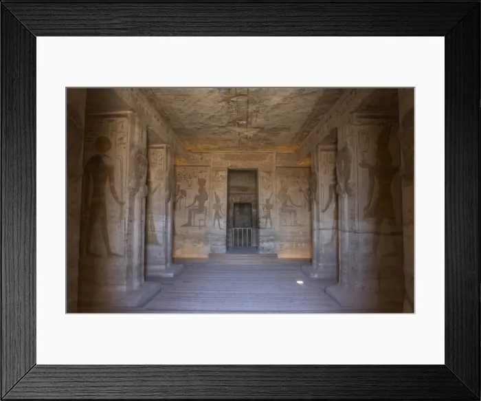 Framed Print : Egyptian art. Small Temple or Temple of Hathor. Inside view Framed Print : Egyptian art. Small Temple or Temple of Hathor. Inside view