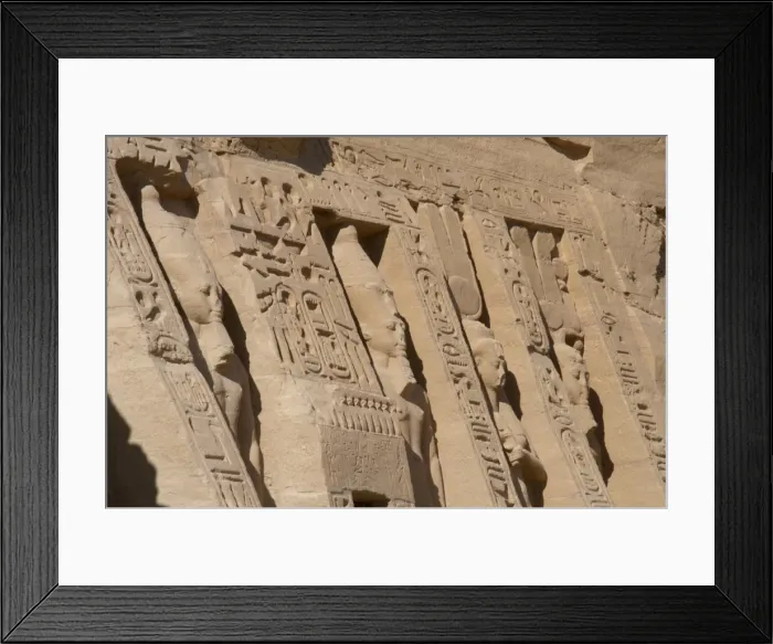 Framed Print : Egyptian art. Temple of Hathor or Small Temple. Facade depic