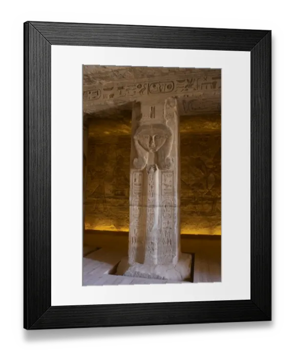 Framed Print : Egyptian art. Small Temple or Temple of Hathor. Inside view Framed Print : Egyptian art. Small Temple or Temple of Hathor. Inside view