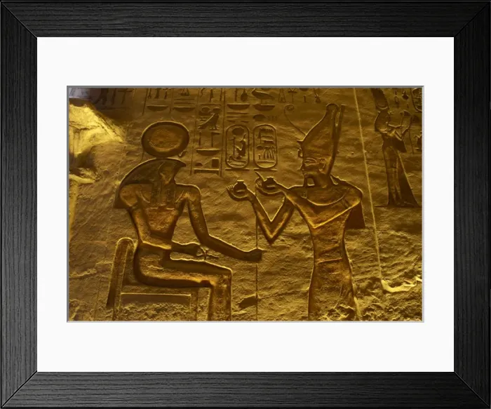 Framed Print : Egyptian art. Great Temple of Ramses II. Relief depicting th Framed Print : Egyptian art. Great Temple of Ramses II. Relief depicting th