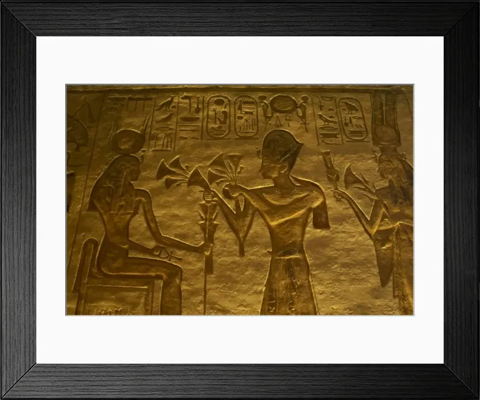 Framed Print : Egyptian art. Great Temple of Ramses II. Relief depicting ph Framed Print : Egyptian art. Great Temple of Ramses II. Relief depicting ph