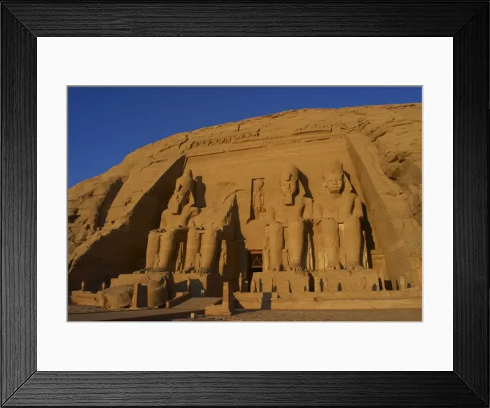 Framed Print : Egyptian art. Great Temple of Ramses II. Four colossal statu Framed Print : Egyptian art. Great Temple of Ramses II. Four colossal statu