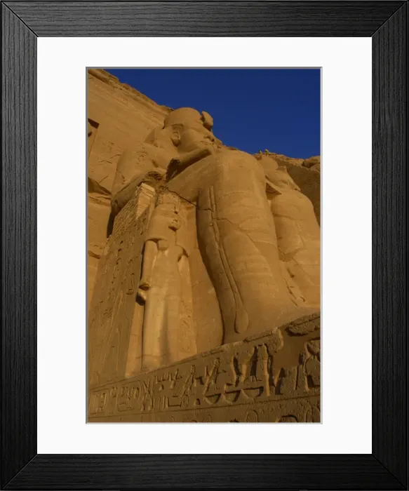 Framed Print : Egyptian art. Great Temple of Ramses II. One of the two colo Framed Print : Egyptian art. Great Temple of Ramses II. One of the two colo