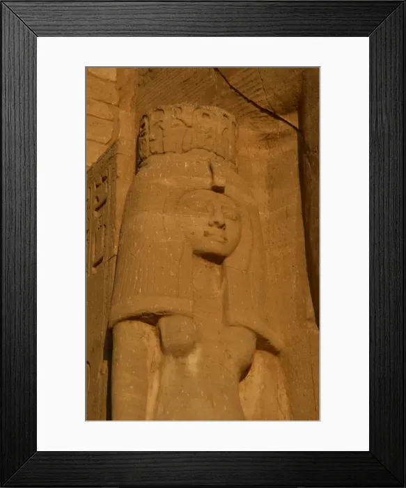 Framed Print : Temple of Ramses II. Nefertari. Statue near the feet of Framed Print : Temple of Ramses II. Nefertari. Statue near the feet of
