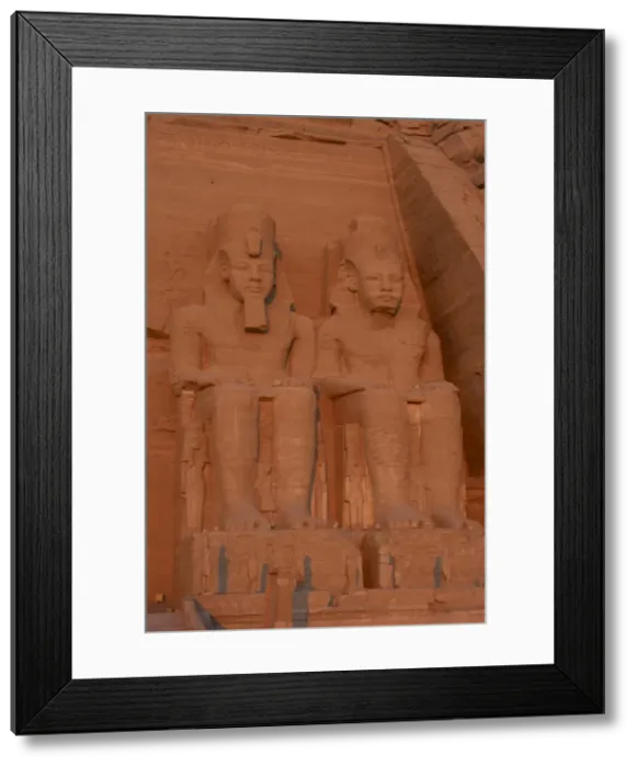 Framed Print : Egyptian art. Great Temple of Ramses II. Two colossal statue Framed Print : Egyptian art. Great Temple of Ramses II. Two colossal statue