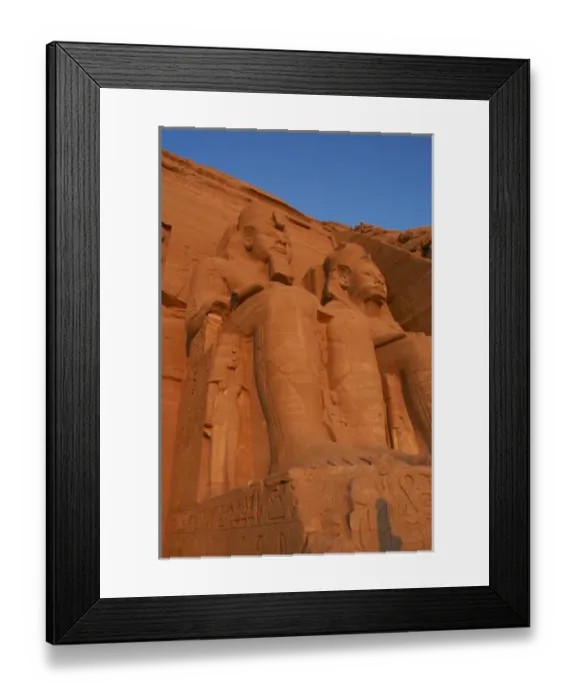 Framed Print : Egyptian art. Great Temple of Ramses II. Two colossal statue Framed Print : Egyptian art. Great Temple of Ramses II. Two colossal statue