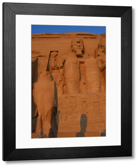Framed Print : Egyptian art. Great Temple of Ramses II. One of the two colo