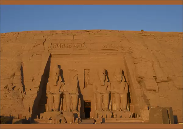 Egyptian art. Great Temple of Ramses II. Four colossal statu